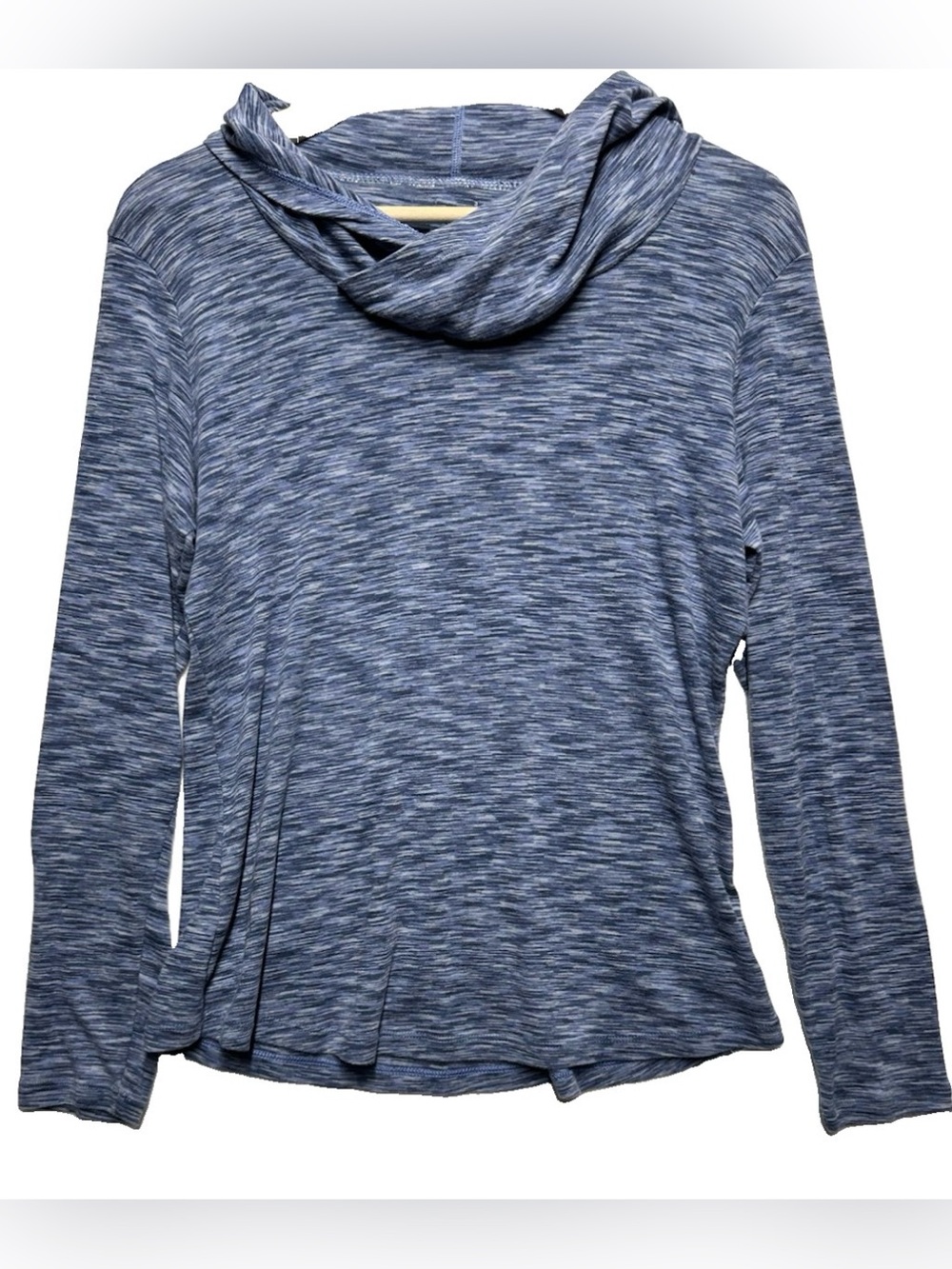 Columbia Women’s XL Blue Space Dye Cowl Neck Hooded Long Sleeve Top AL6016